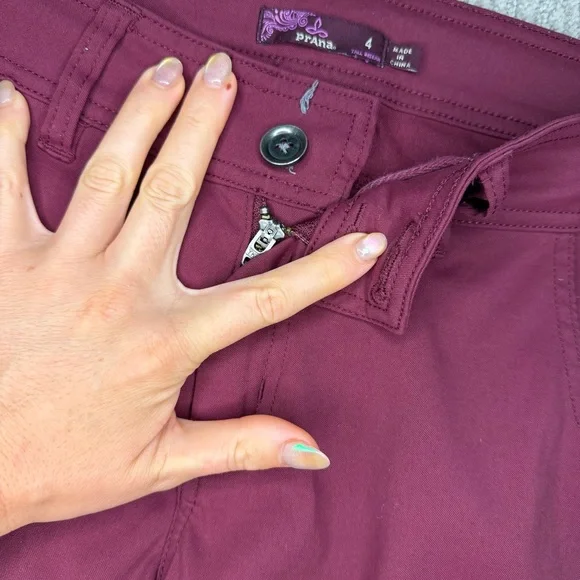 Prana Zion Halle Pant Tall Inseam, Cranberry, Size 4 Long (28 x 34) - Picture 13 of 16